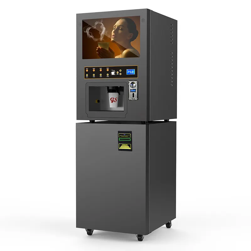 Distributeur automatique LCD Machine à café à pièces et billets Distributeur automatique de café Machine à faire de l'argent avec café