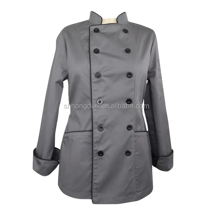 Venta al por mayor, uniforme de Hotel profesional personalizado, uniforme de cocinero, chaqueta de Chef de manga larga