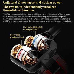 QKZ CK8 HiFi入耳式耳机有线双动态驱动器超低音立体声手机耳机