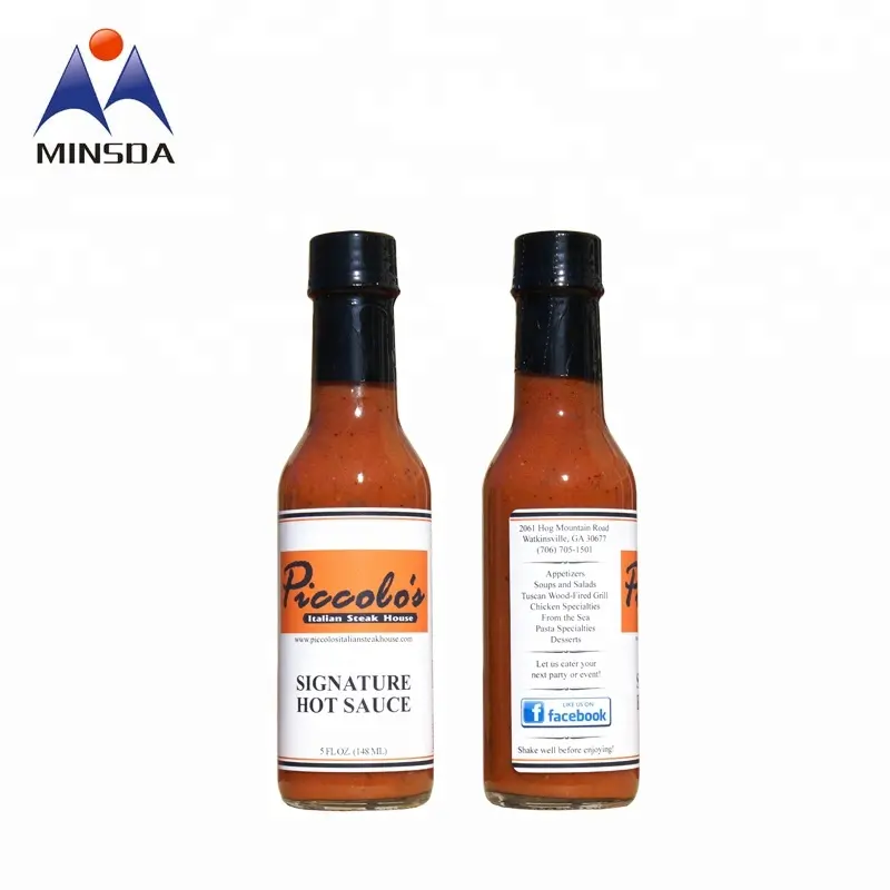Minsda Custom Adhesive Food Package Seasonings Labels Hot Sauce Bottle Labels