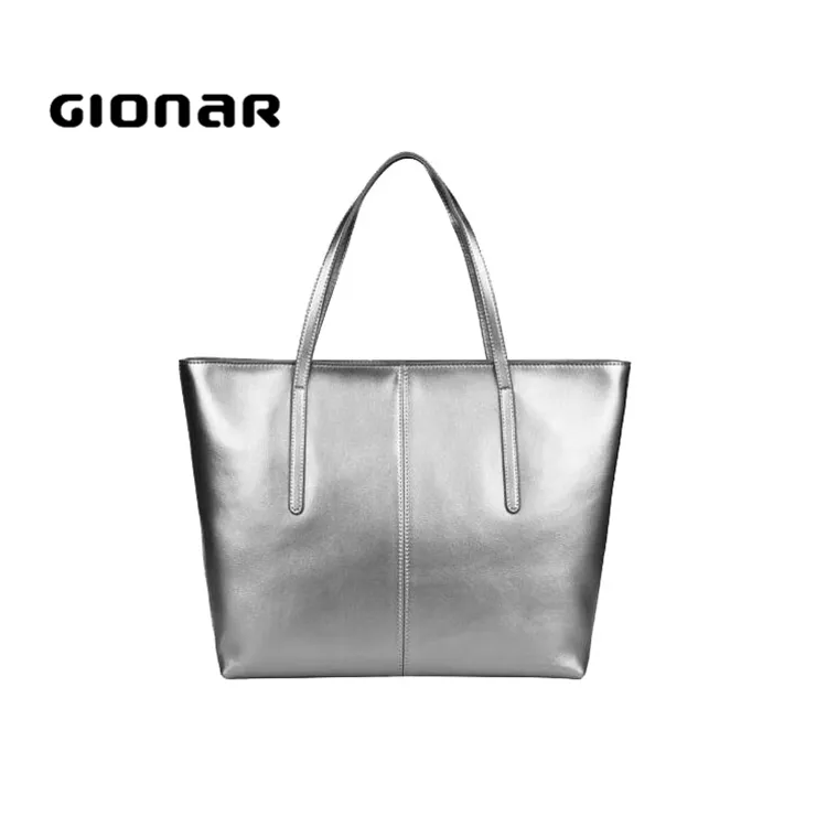 Gionar Canada Tote, venta en línea, bolsos de cuero de diseñador para mujer, bolsos de mano plateados