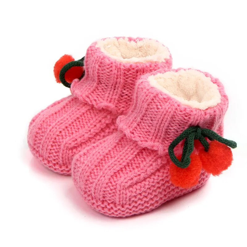 De alta calidad de calentamiento de algodón ganador zapatos de bebé del ganchillo bebé botas