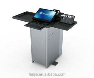 Hot bán hiện đại kỹ thuật số Bục Giảng hai khay kim loại bục với bánh xe cho các trường học lớp học hội nghị Đại Học - Product Image 2