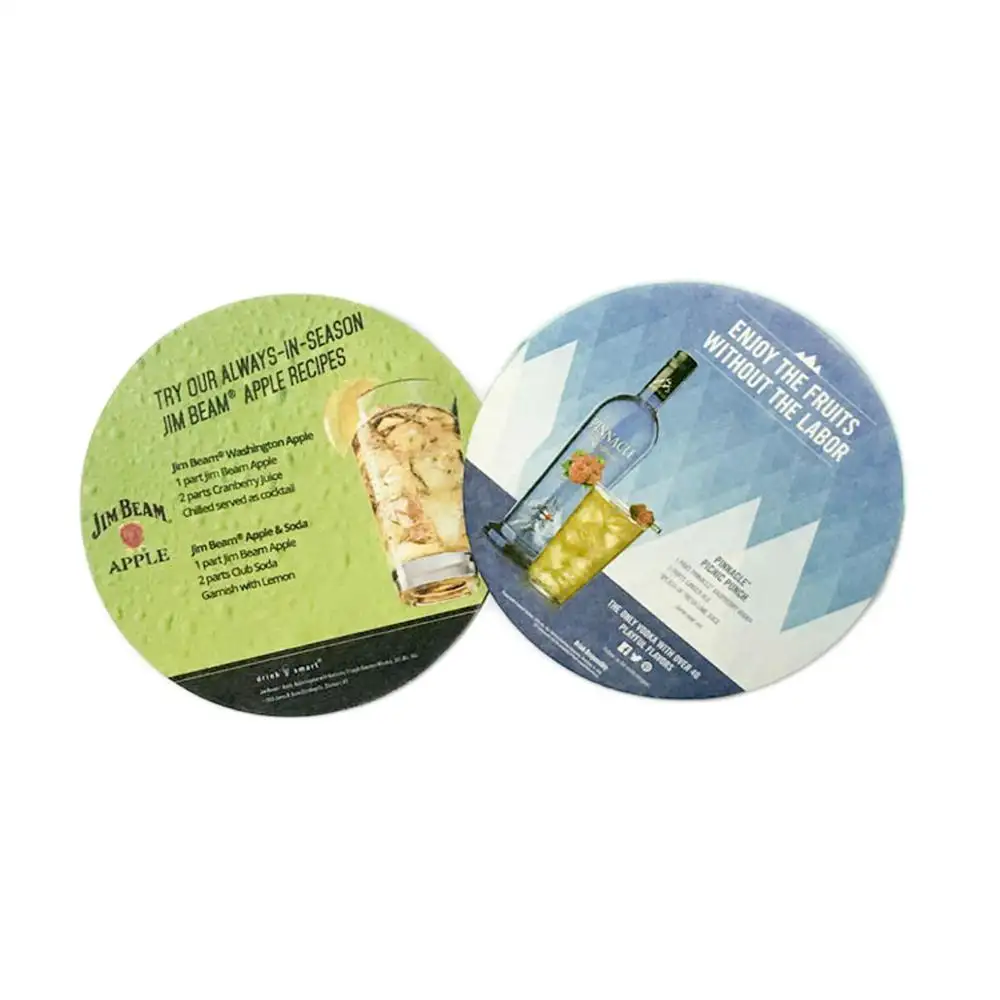 Custom Disposable Bar Beer Coaster cardboard coaster for bar with logo printing