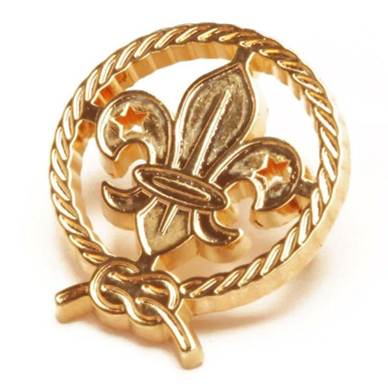 Spilla per Scout distintivo placcato in oro tagliato in metallo produttori cina Souvenir spilla in lega di zinco distintivo personalizzato