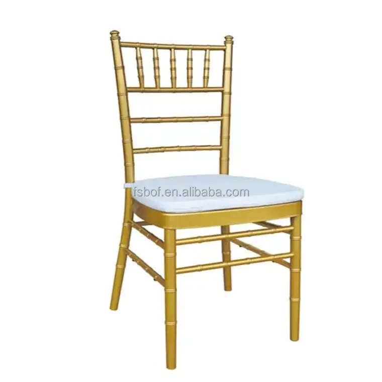 Cadeira de casamento chiavari tiffany, venda por atacado de fábrica, banquete de ouro e branco