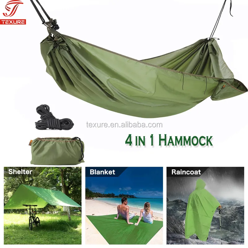 Multi-funzione Impermeabile 4 in 1 Campeggio Amaca, amaca Pioggia Fly Tenda Tarp, Beach Blanket, impermeabile