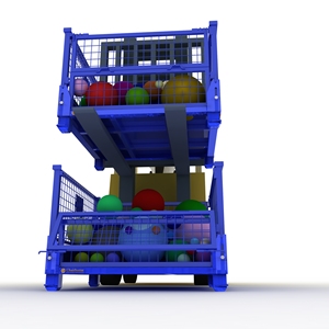 Contenedor de almacenamiento plegable, caja de malla de alambre de acero de anidación plegable