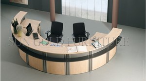Modern Office Marble Counter Desk Recepção do balcão frontal l Shaped Salon Reception Desk