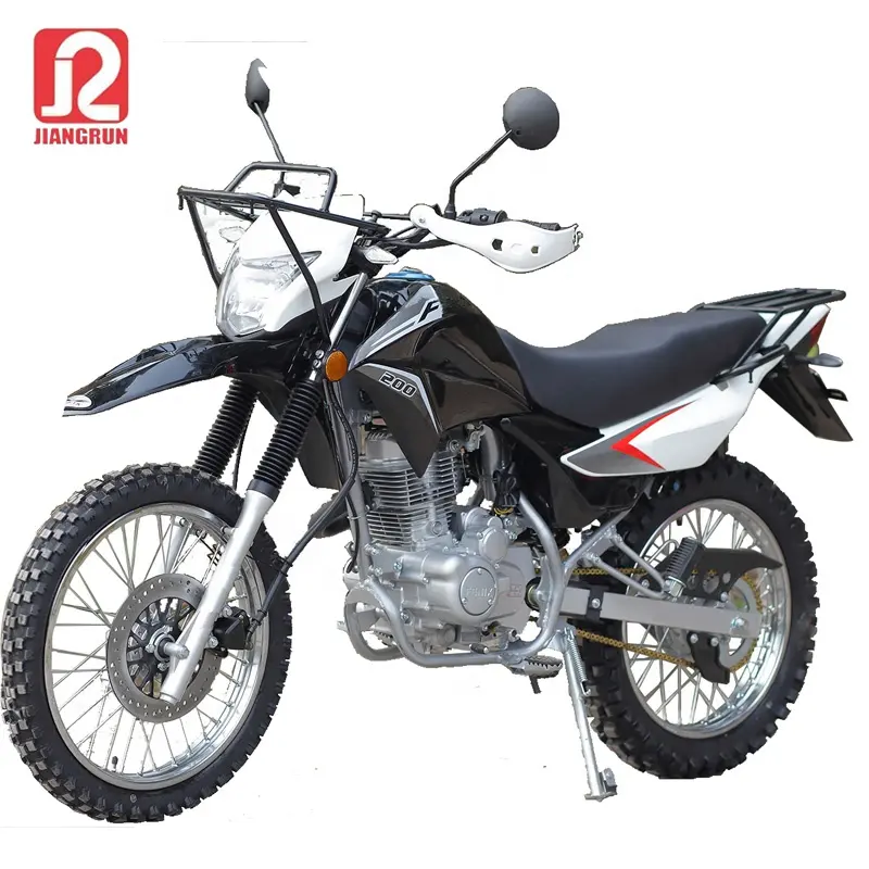 Fabrika satış motosiklet Jiangrun JR200GY-2A benzinli motor motosiklet 200cc kir bisiklet 12V pil