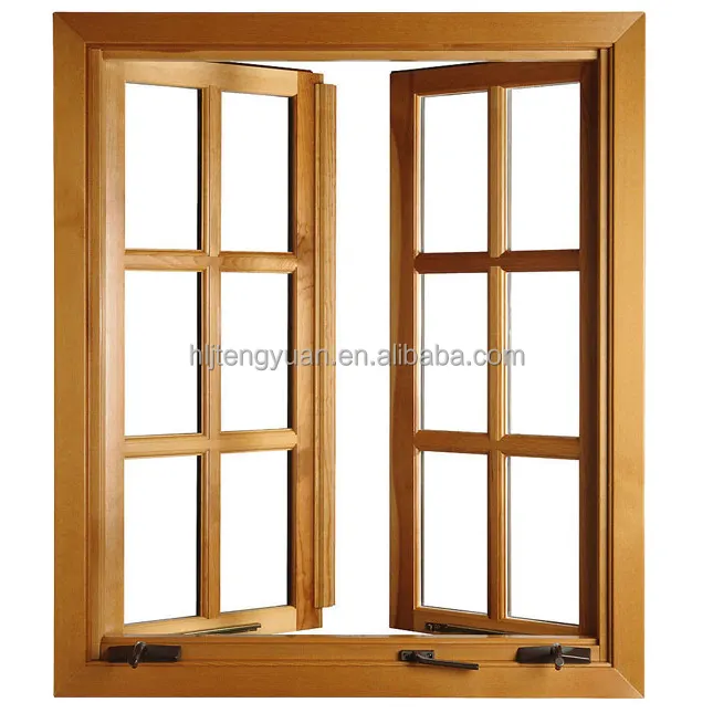 Duitsland Standaard 68Mm Houten Frame Windows Ontwerp Hout Franse Venster