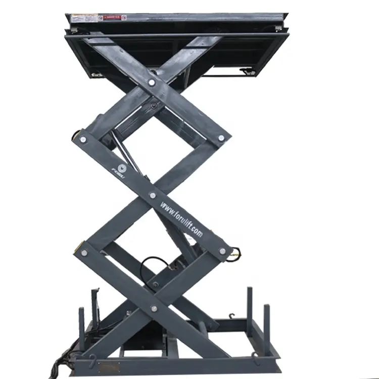 Stationary hydraulic material motorcycle platform lift for warehouse