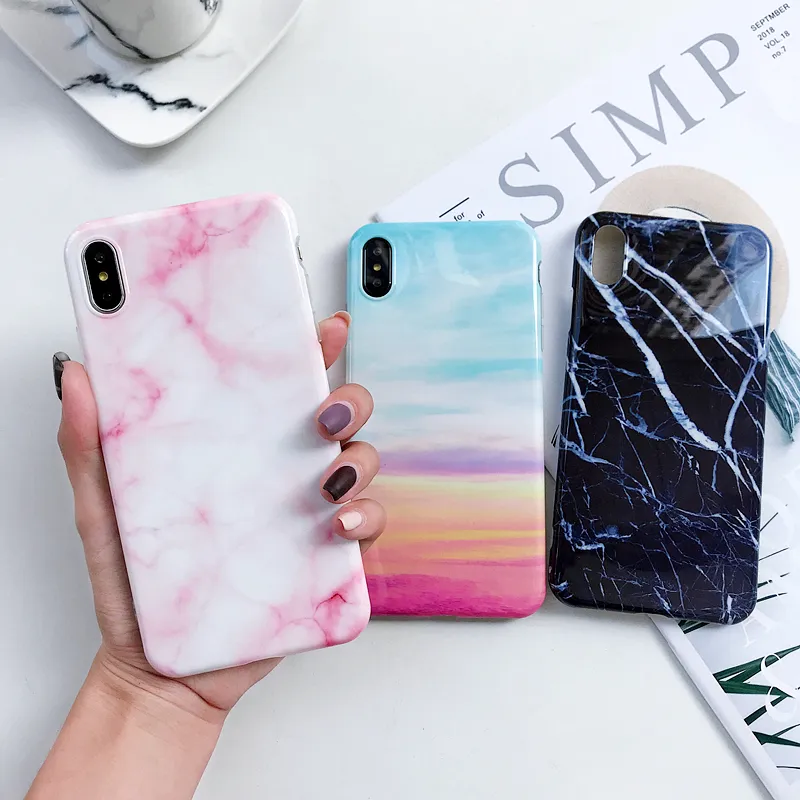 Marble Phone Case Customized Design Clear Bumper TPU Soft Rubber Silicone Cover Phone Case for iPhone XR