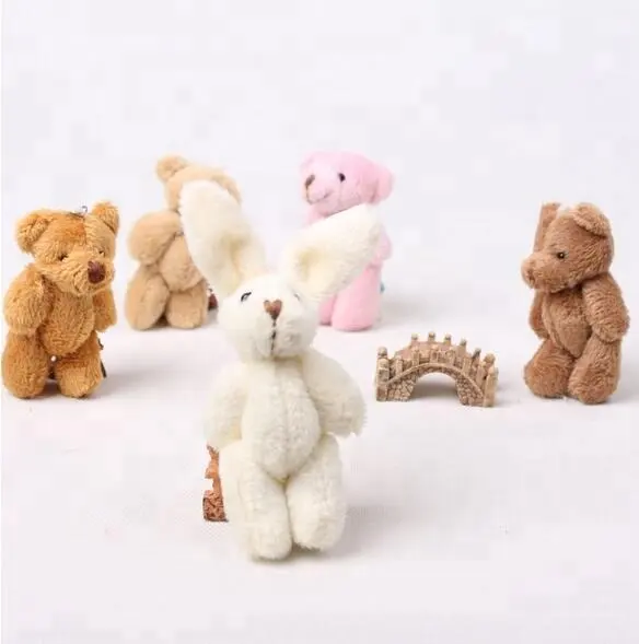 Porte-clés articulé ours en peluche, mignons mini animaux en peluche