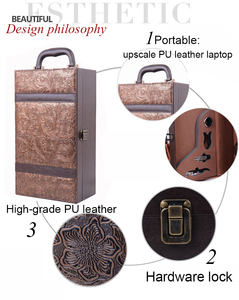 奢华手工皮革酒盒，经典设计矩形古典礼品盒 - Product Image 4