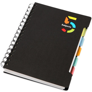 Reutilizable espiral diario 5 sujetos portátil con color índice tabulador divisor
