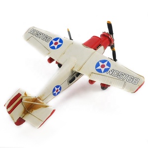 33cm Metal el yapımı el sanatları Vintage uçak modeli ölçekli uçak modeli Biplane ev dekor mefruşat ürünleri - Product Image 1