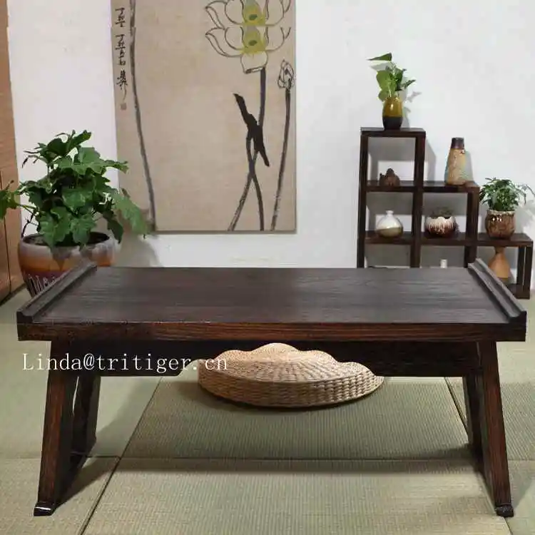 Plegable de madera maciza estilo japonés muebles mesa de té mesa de café esquina