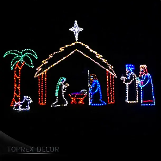 China Toprex Decor große outdoor LED seil lichter dekoration weihnachten krippe