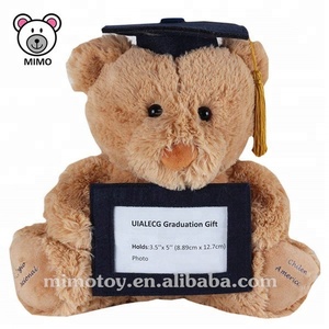 European <strong>Norm</strong> Stuffed Animal Plush Graduation Teddy <strong>Bear</strong> With Hat OEM Custom Kids Cartoon Soft Toy Plush Teddy <strong>Bear</strong> Photo Frame