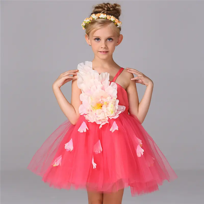 Trasporto Libero Maxi Abito Da Sposa Elegante Tulle Flower Girls Dress Modello