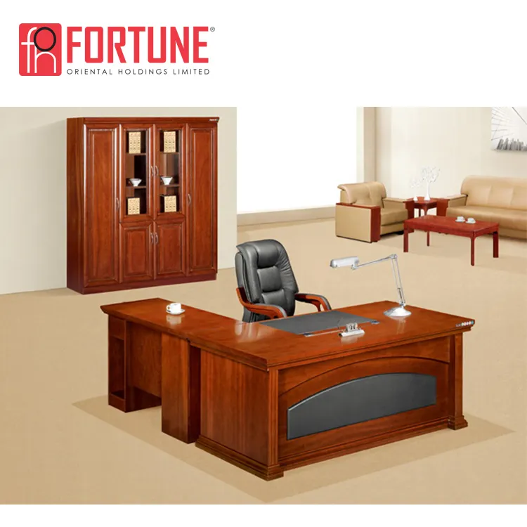 Mueble de oficina de madera de caoba antiguo/escritorio de oficina para sala de Director (FOHK-1852 #)
