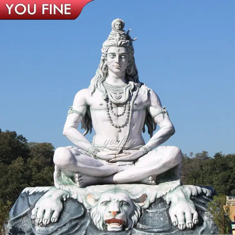 Gigante grande dio indù sculture in pietra Lord Shiva Lingam scultura statua in marmo intagliato a mano