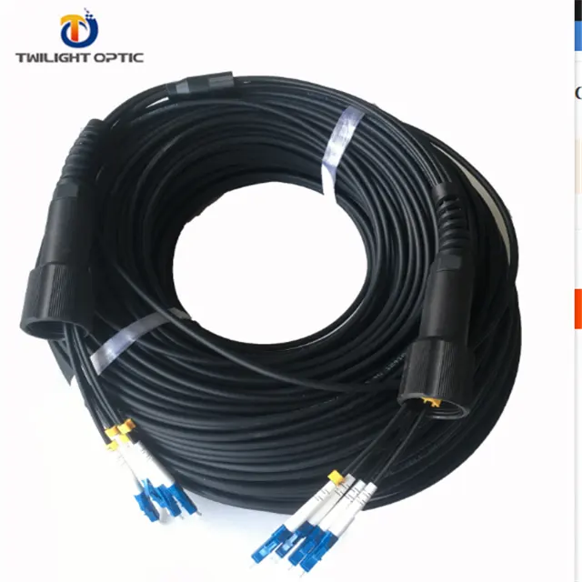Montaje de Cable de fibra blindado, búfer ajustado, monomodo, 6 núcleos