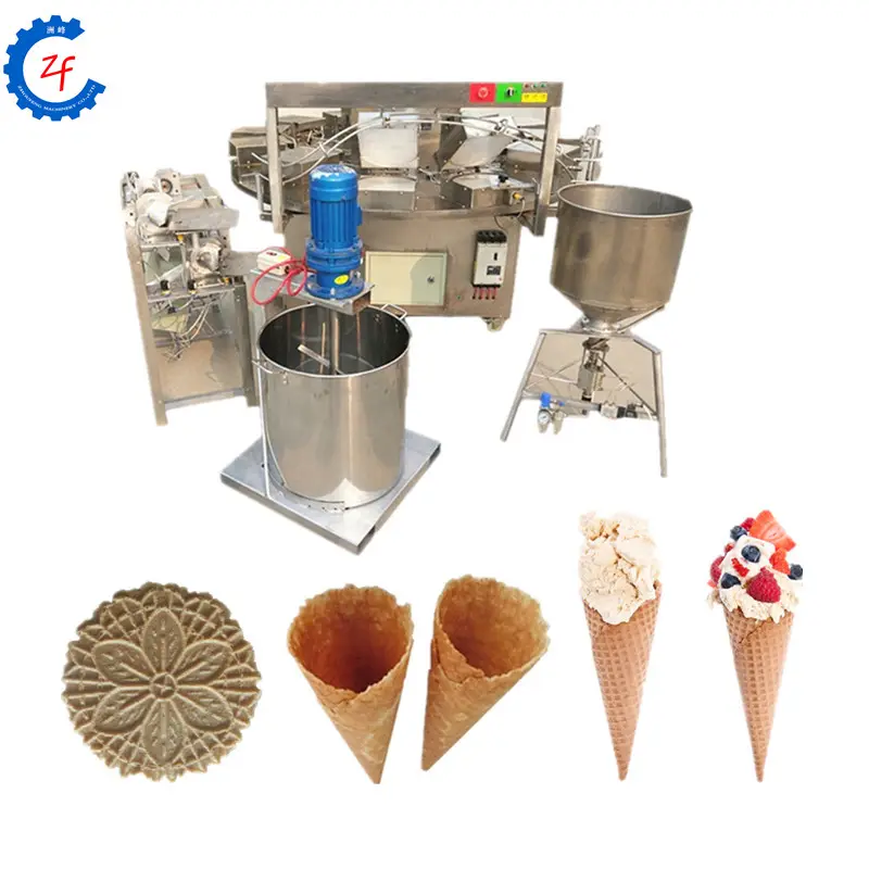 Comercial Stroopwafel línea de producción de máquina de fabricación de cono