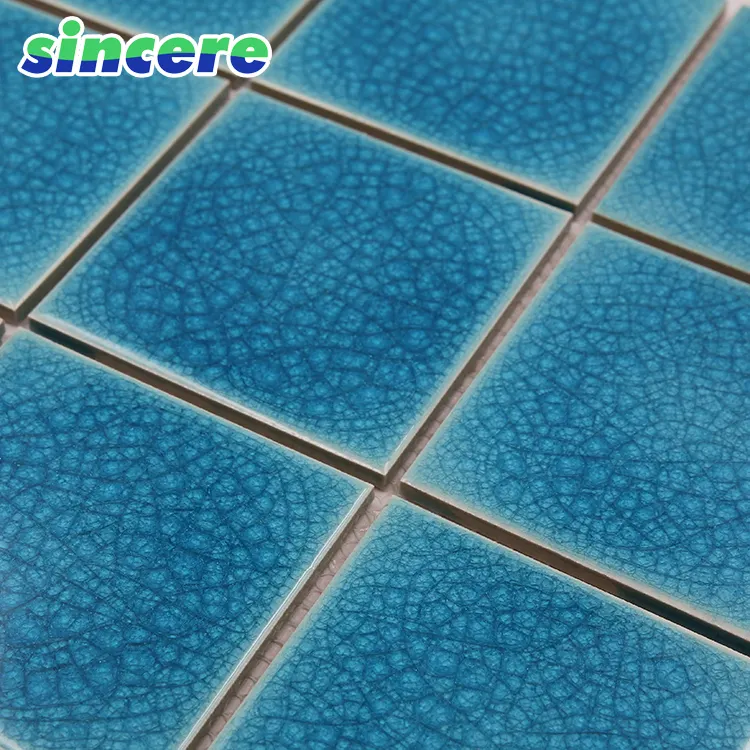 Prezzi delle tessere di mosaico di vetro ceramico delle mattonelle della piscina blu di Foshan
