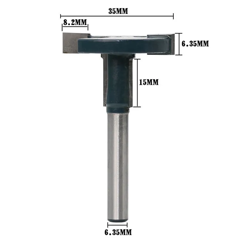 1/4 ''gambo Dritto T-Track T-Slot Punte del Router di Fresatura per La Lavorazione Del Legno Cutter Strumento Straight Edge Lama Router bit