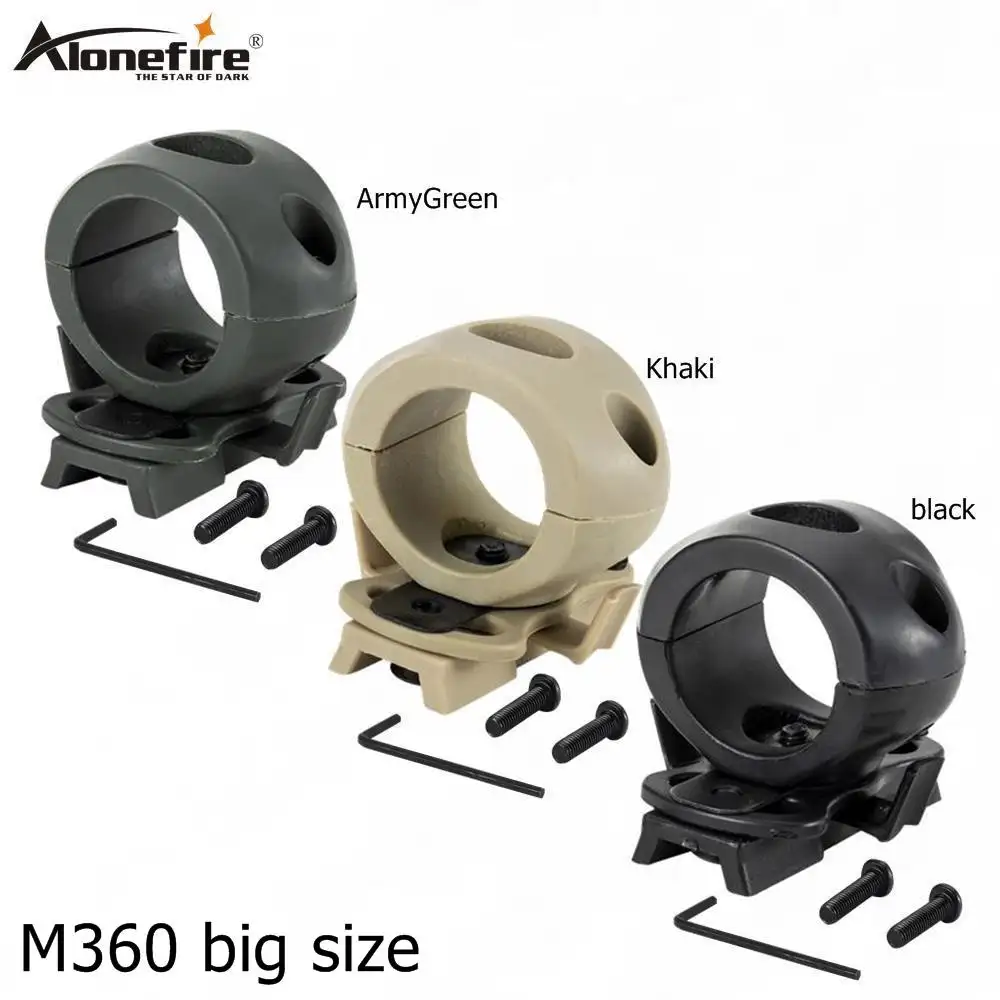 Alonefire capacete m360 de liberação rápida, suporte tático para lanterna, capacete de resgate, trilho universal