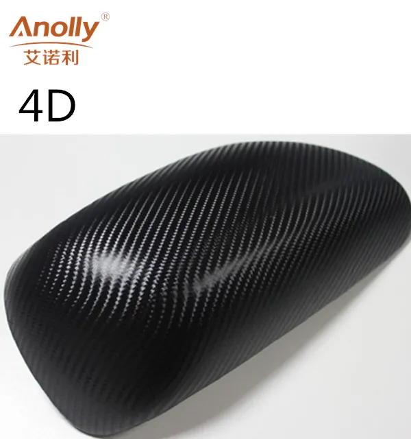 Anolly Nero Lucido 4D di Carbonio Auto Autoadesivo Dell'involucro Dell'automobile Del Vinile