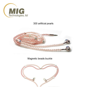 Hot Tai Nghe Ear Trong Kim Cương Ngọc Trai hạt vài vòng cổ Tai Nghe Có Dây Với <span class=keywords><strong>Mic</strong></span> Mp3 Fashional Cô Gái món quà earbuds <span class=keywords><strong>headphone</strong></span> - Product Image 5