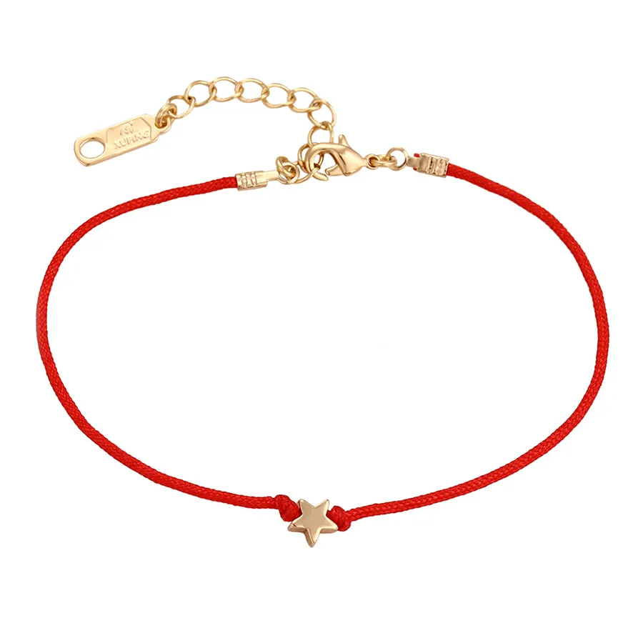 Pulseira de ouro anti-alergia, novo estilo, melhor venda, círculo, corda vermelha, com chumbo grátis e níquel, 74708