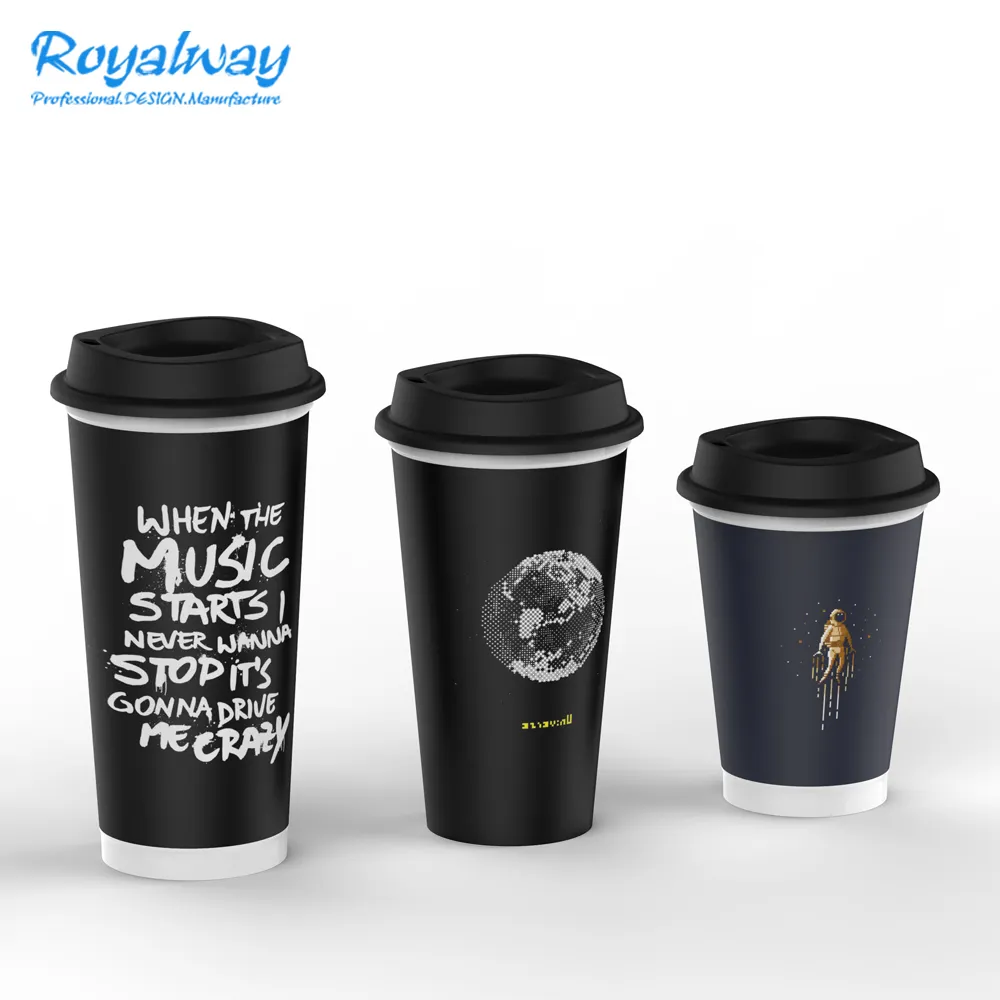 Promoción 12 y 16 y 20 oz reutilizable, taza de café libre de BPA taza de viaje con diferentes tapas