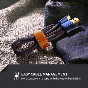 Denim örgülü hızlı şarj kablosu USB mikro USB Samsung Galaxy S7 kenar S6 S4 LG G4 Motorola Sony HTC tablet PS4 - Product Image 4