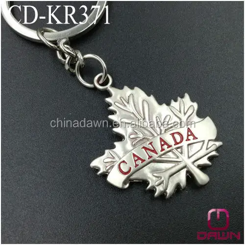 Llavero con forma de hoja de arce, llavero de recuerdo canadiense, CD-KR371