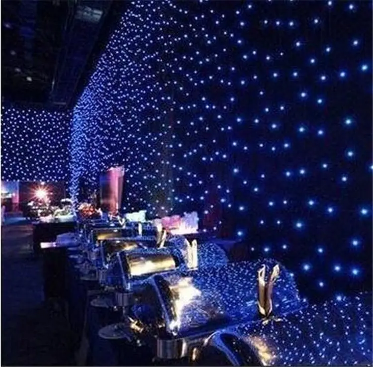 Luminária led de estrelas para casamento, luzes led em cortina/iluminação de tecido flexível para festa de natal