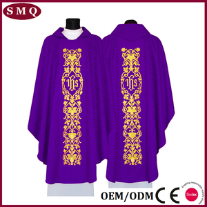 เสื้อคลุมปักลายข้าวสาลีคริสตจักรคาทอลิกนักบวชสีม่วงศักดิ์สิทธิ์ - Product Image 4