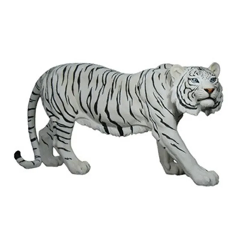 Decoração de estátuas de tigre grande branco de animais selvagens