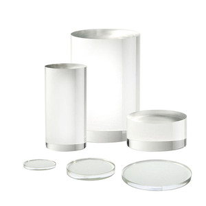 Transparent Round Acrylic <span class=keywords><strong>Block</strong></span> Solid Cylindrical <span class=keywords><strong>Block</strong></span>