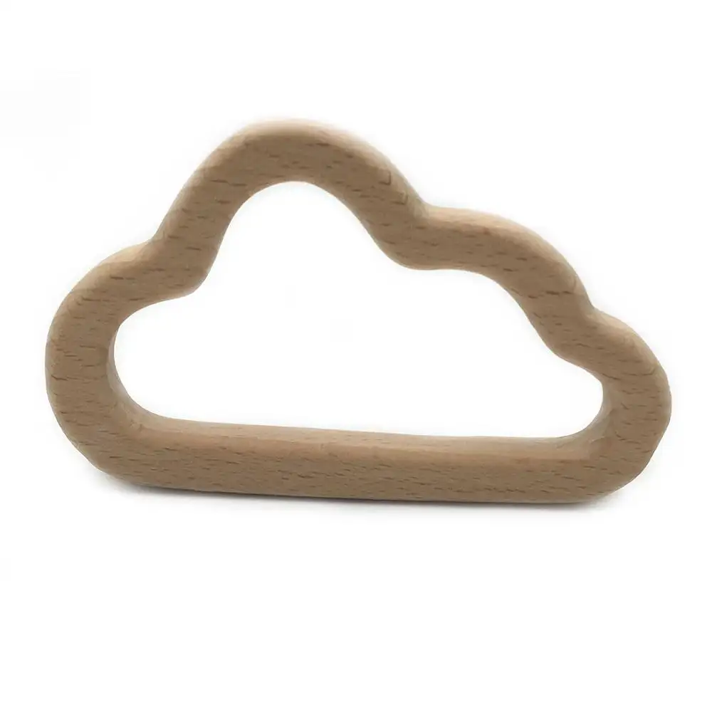 Kayu Miring Cloud Beech Kayu Liontin Buatan Tangan DIY Aksesoris Tumbuh Gigi Kayu Teether Mainan