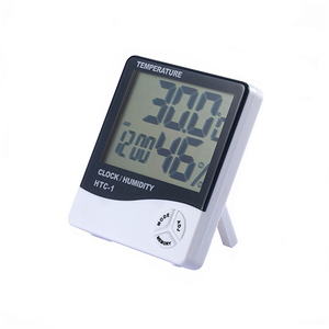 Termohigrómetro digital con función de reloj, medidor de sensor de temperatura doméstico para medición de humedad