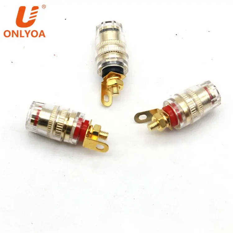 Onlyoa 4 Mm Banaan Jack Luidspreker Terminal Binding Post Gold Plating Transparante Plastic Shell Speaker Eindversterker