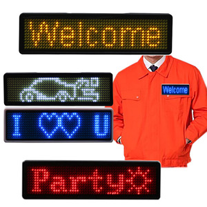 Mehrfarbiges LED-Namensschild Wiederauf lad bares programmier bares Scrolling-LED-Namensschild Smart Name Tag