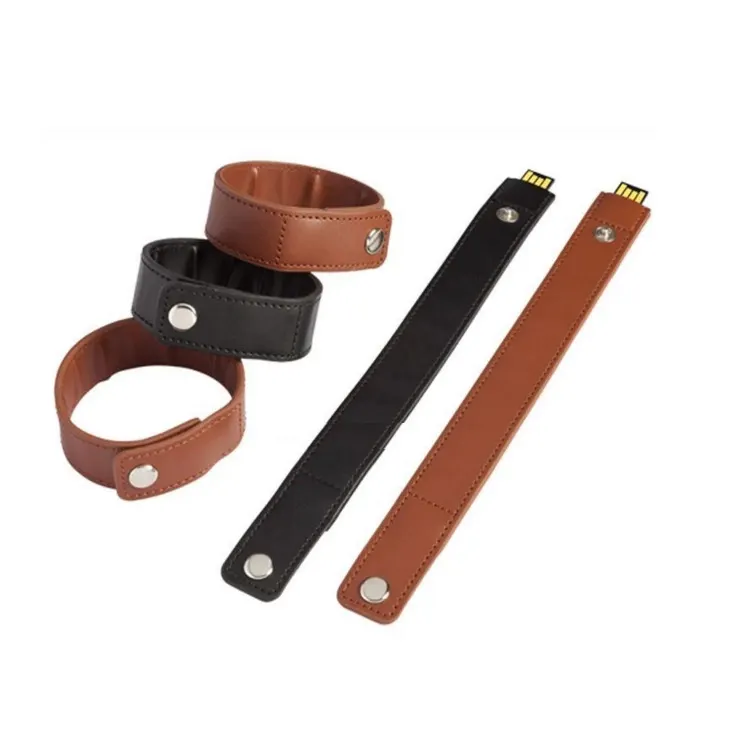 Fashion Men Personalized Wristband Leather Bracelet USB Flash Drive