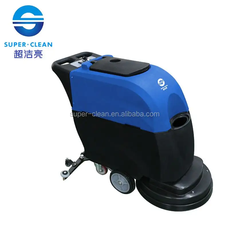 Caminar detrás de restregadora seco prensa limpieza depurador de máquina de limpieza de suelo con batería para hotel/supermercado