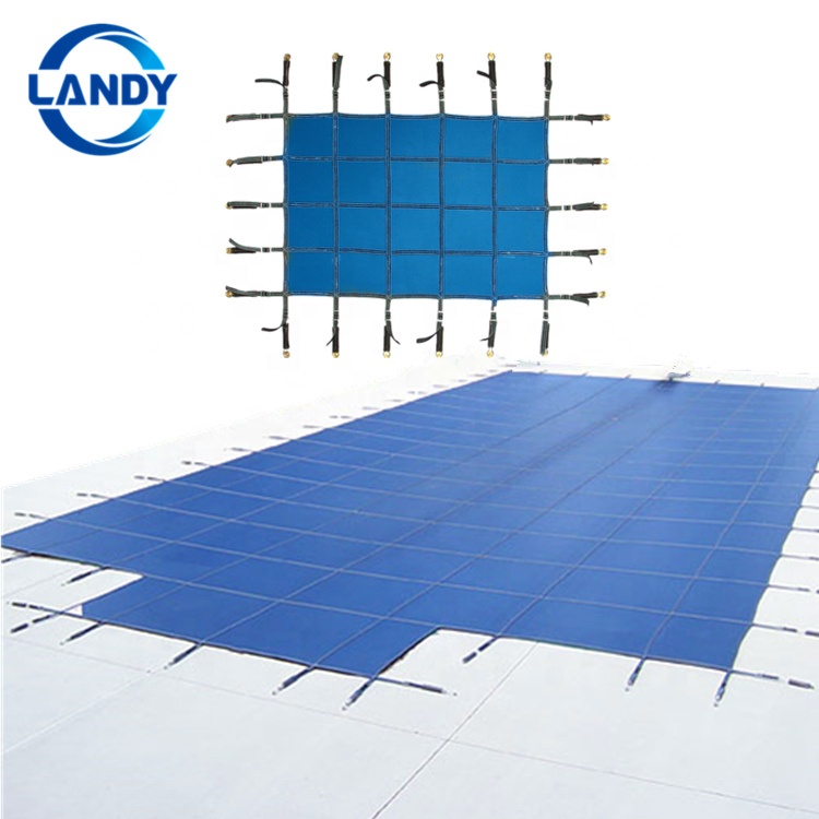 Blue safety pool cover