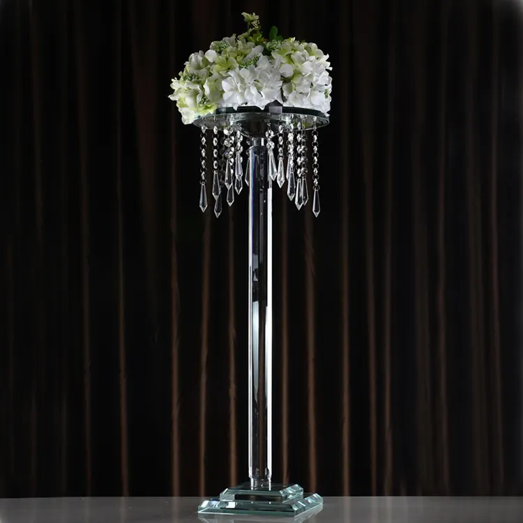 Decorazione di cerimonia nuziale di cristallo da tavolo a buon mercato lampadario di nozze centrotavola
